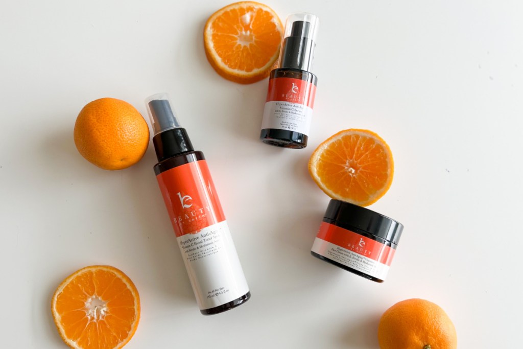 beauty by earth products with oranges