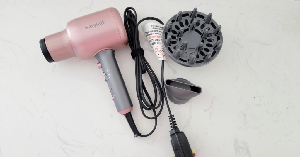 pink hair dryer w dffuser tool