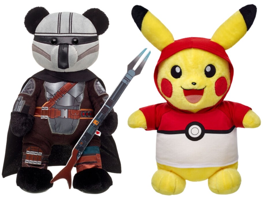 Star Wars the Mandalorian Build a Bear and a Pikachu Build A bear in a Pokemon Hoodie