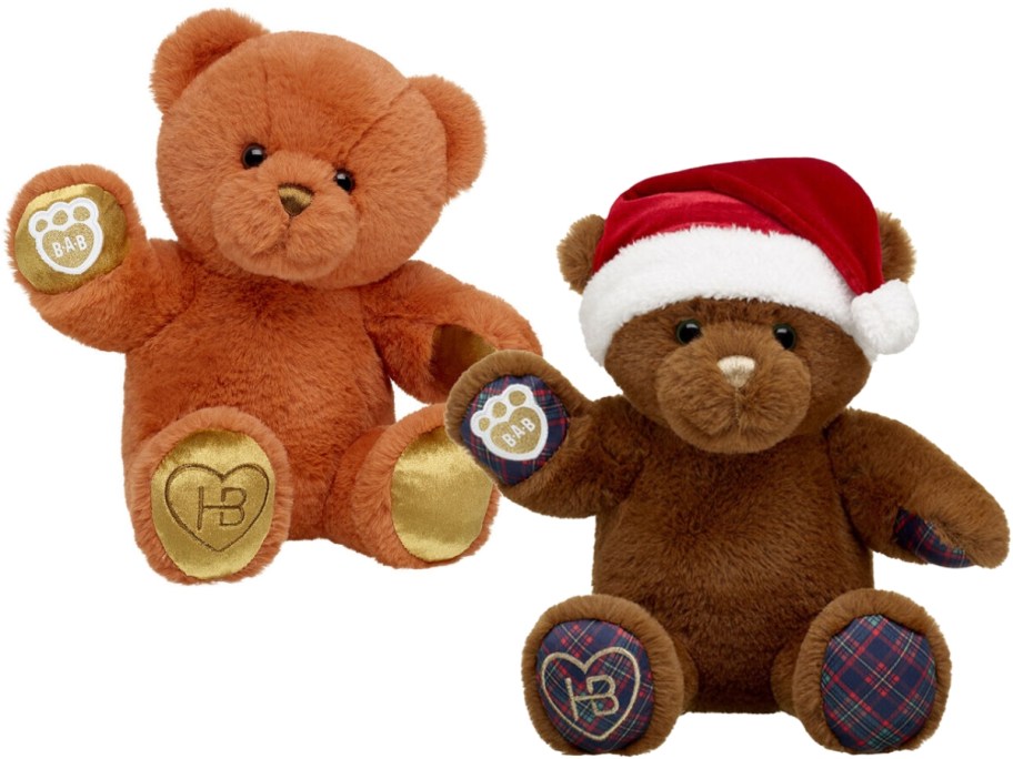 Pumpkin Spice color Build a Bear and Christmas Build a Bear with Santa Hat