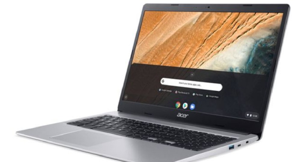 silver laptop