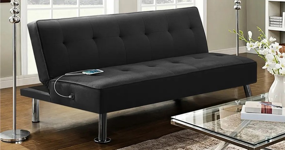 Alden Design Modern Fabric Convertible Futon