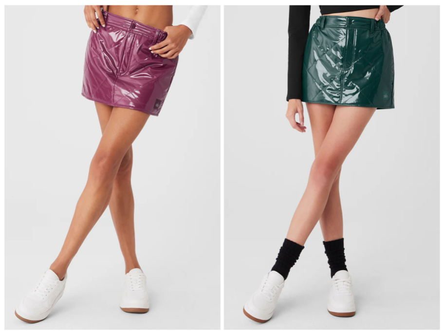 two women wearing Alo Women's Skirts in different colors
