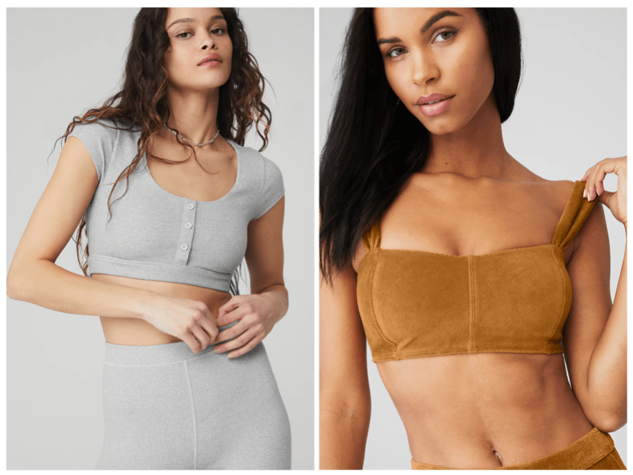 Alo Women's bra tops being worn by two women