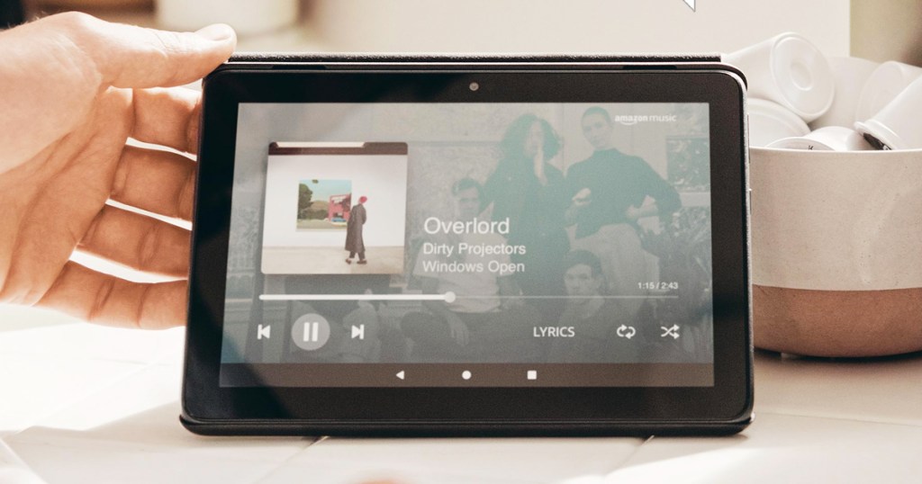 Amazon Fire HD 8 Tablet playing music