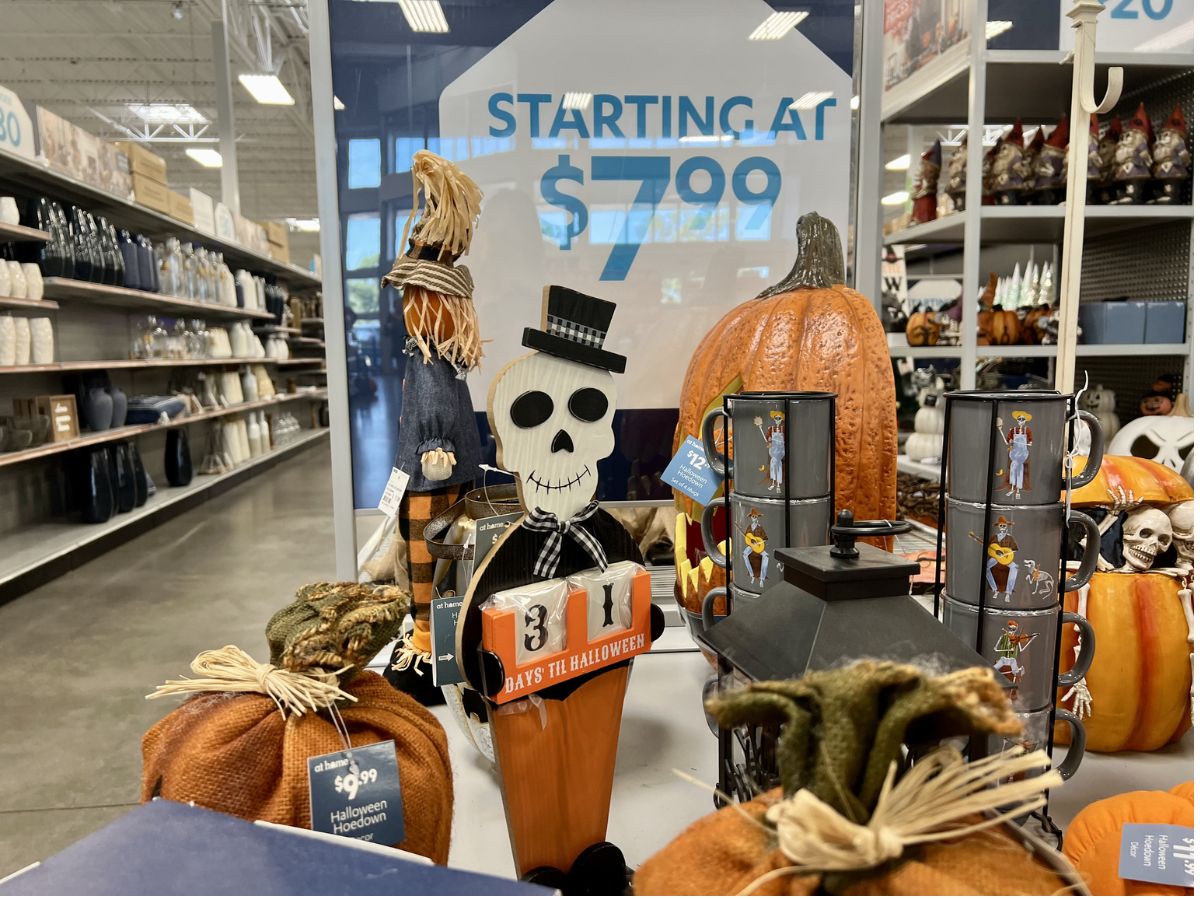 Halloween decorations on display in store