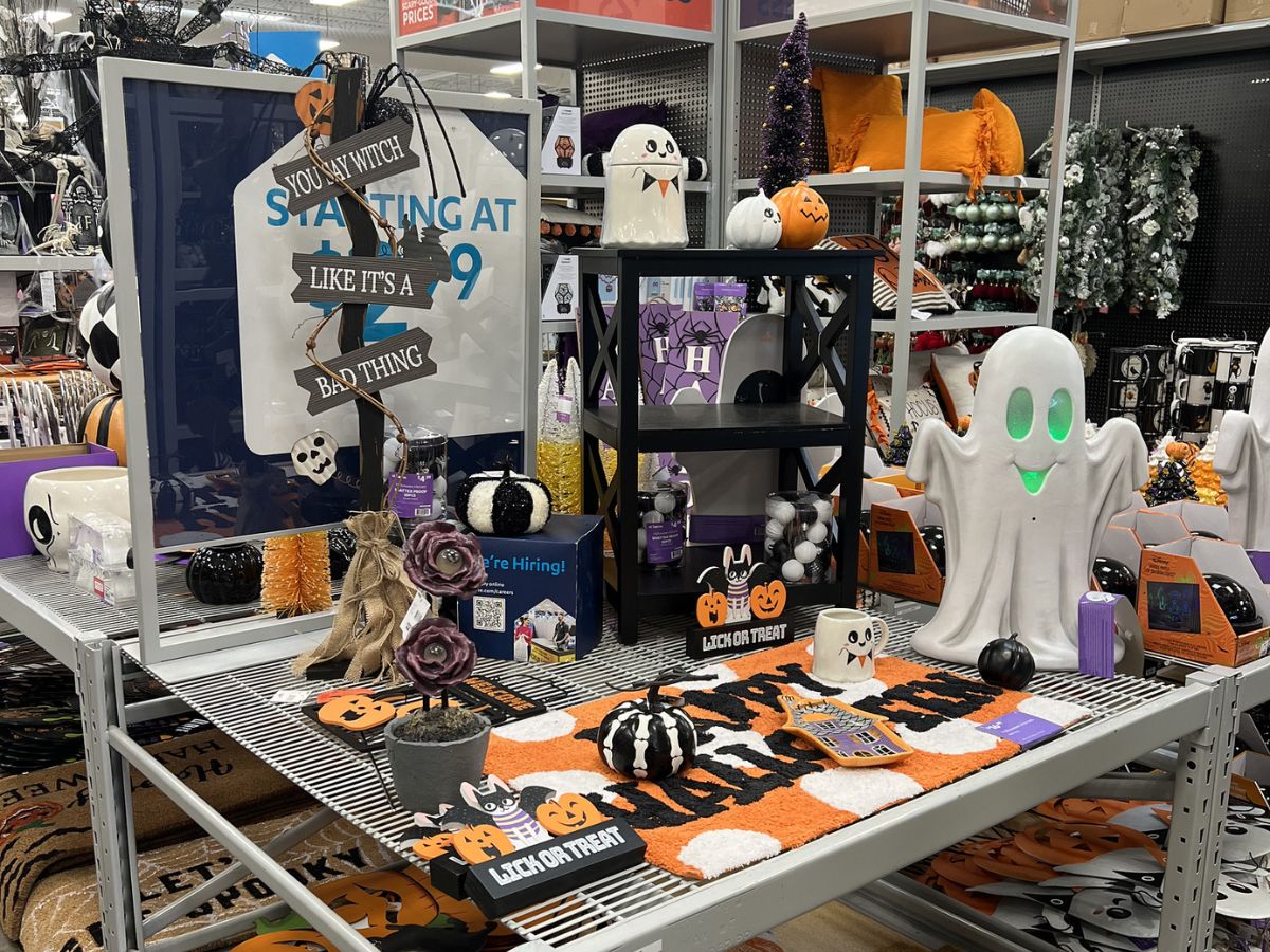 Halloween decorations on display in store
