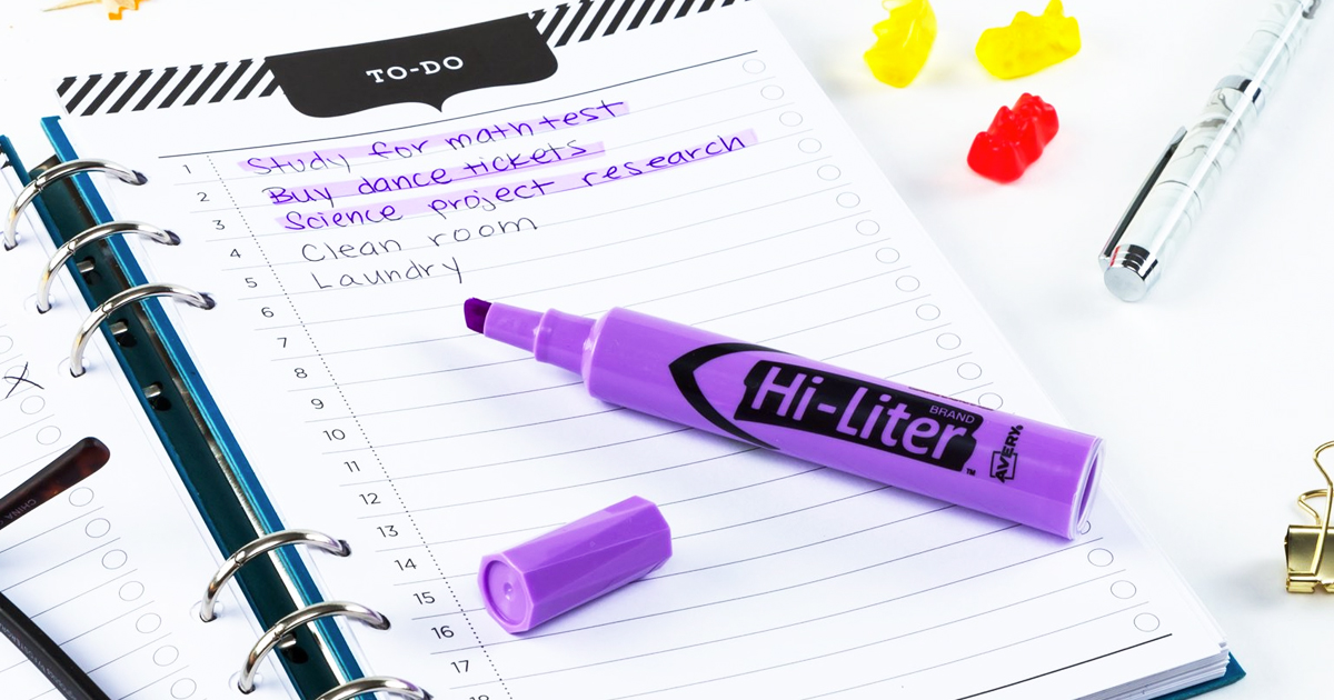 Avery Purple Highlighters 12Pack Only 4.52 on (Regularly