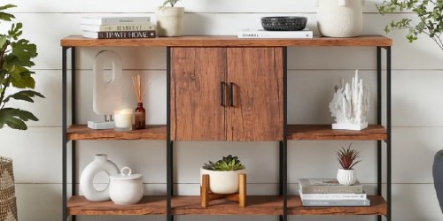3-Tier Shelf Console Table w/ Cabinet Only $119.99 Shipped (Regularly $400)