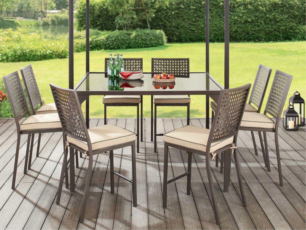 Better Homes & Gardens patio set on deck