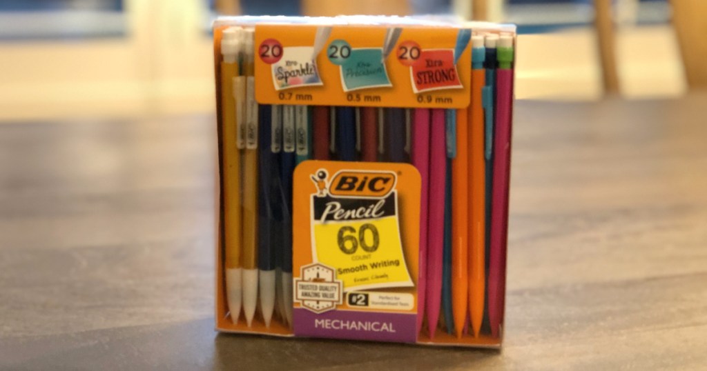 Bic Mechanical Pencils 60 count box on table