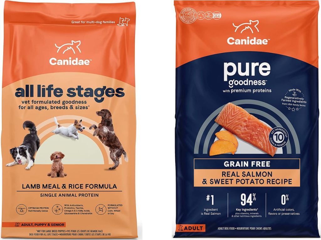 Stock images of 2 bags of Canidae dry dog food