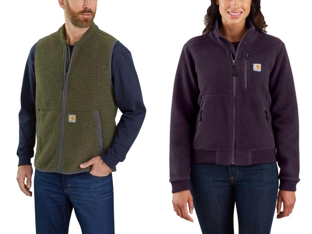 carhartt men's vest and women's jacket
