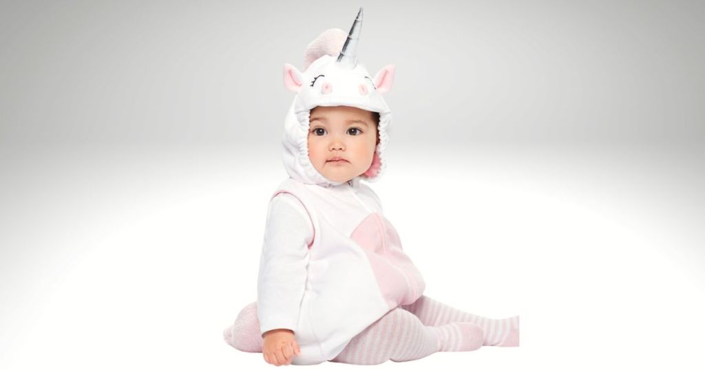 baby wearing unicorn Halloween costume