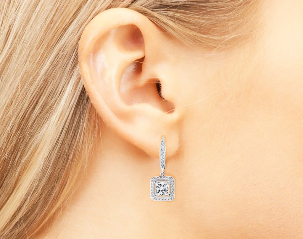 woman with cate & chloe drop earring