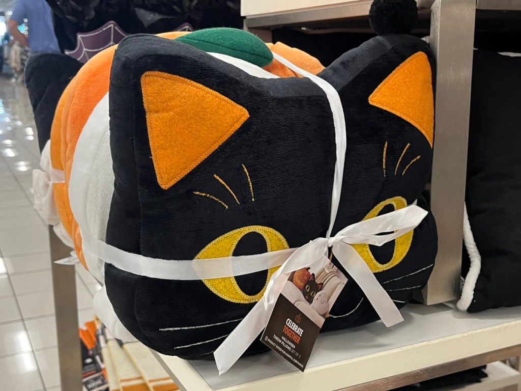 set of three Halloween pillows in store