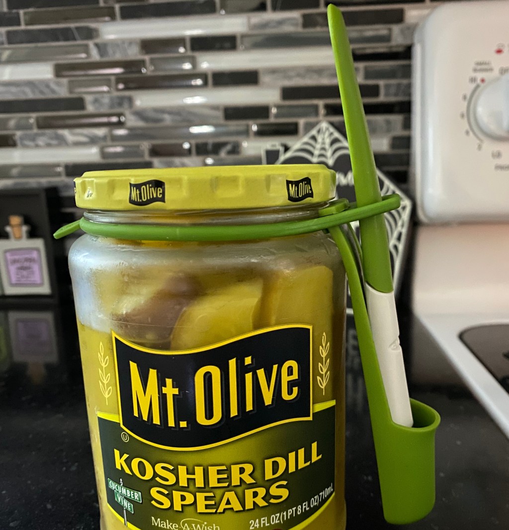 pickle jar with fork attached