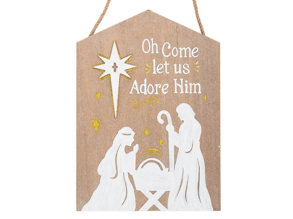 Oh Come Let Us Adore Him Wall Sign