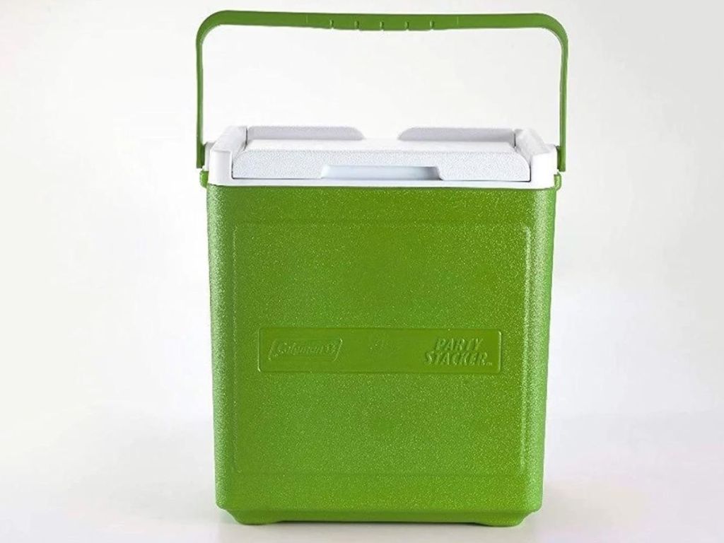 green Coleman cooler