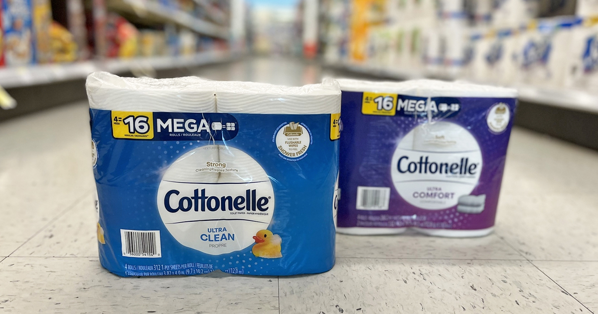Cottonelle Toilet Paper Mega Rolls 4-Pack from $3.59 at Walgreens (Regularly $8)