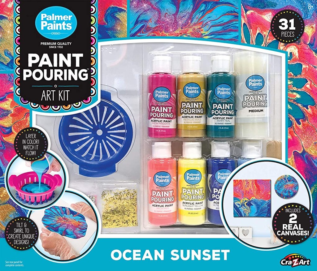 Cra-Z-Art Palmer Paint Pouring DIY Ocean Sunset Kit