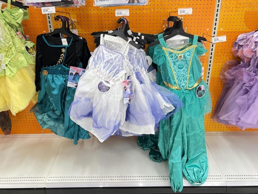 disney princess anna, elsa, and jasmine costumes