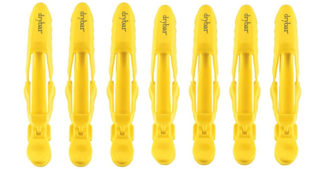 seven yellow hair clips