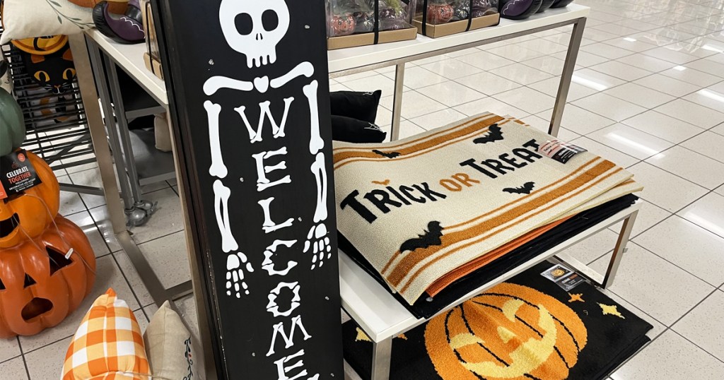 halloween welcome sign and rugs at kohls
