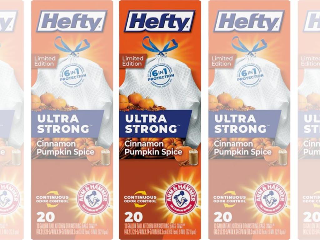 Hefty Pumpkin Spice Trash Bags Bring Cozy Fall Vibes to Your Trash Can