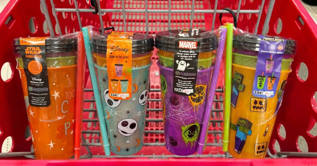 Zak Designs Glow in the Dark Halloween Kids Cups at Target in cart