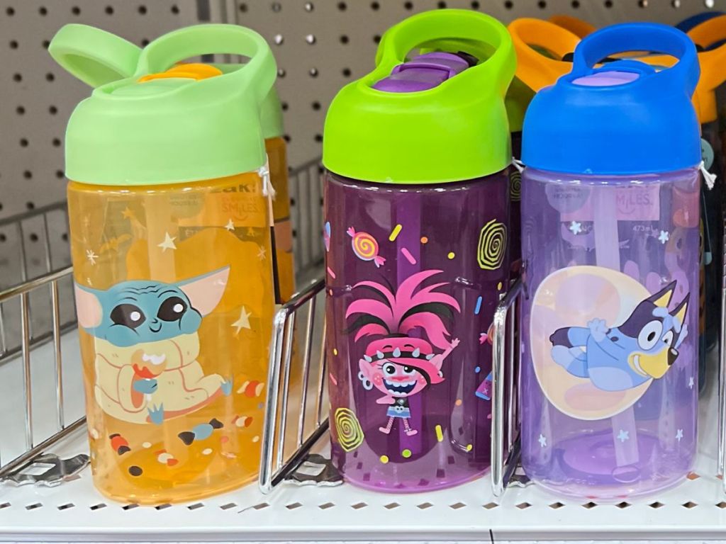 Zak Designs Leakproof Halloween Kids Water Bottles on shelf at Target