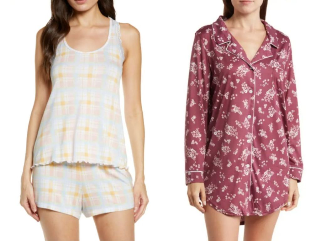 Women's Honeydew Intimates 2 Piece Shorts Pajama set and Nine West Sleep Shirt