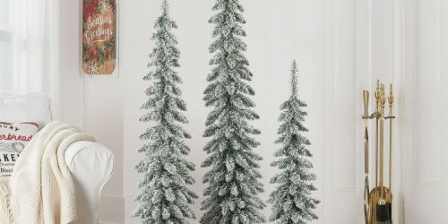 Cheap Walmart Christmas Trees | Flocked Pine Trees w/ Galvanized Pots 3-Pack Only $59 Shipped + More