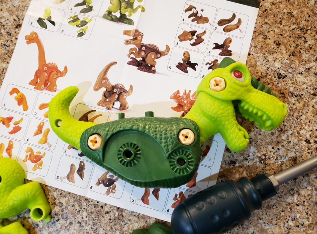 building a toy dinosaur