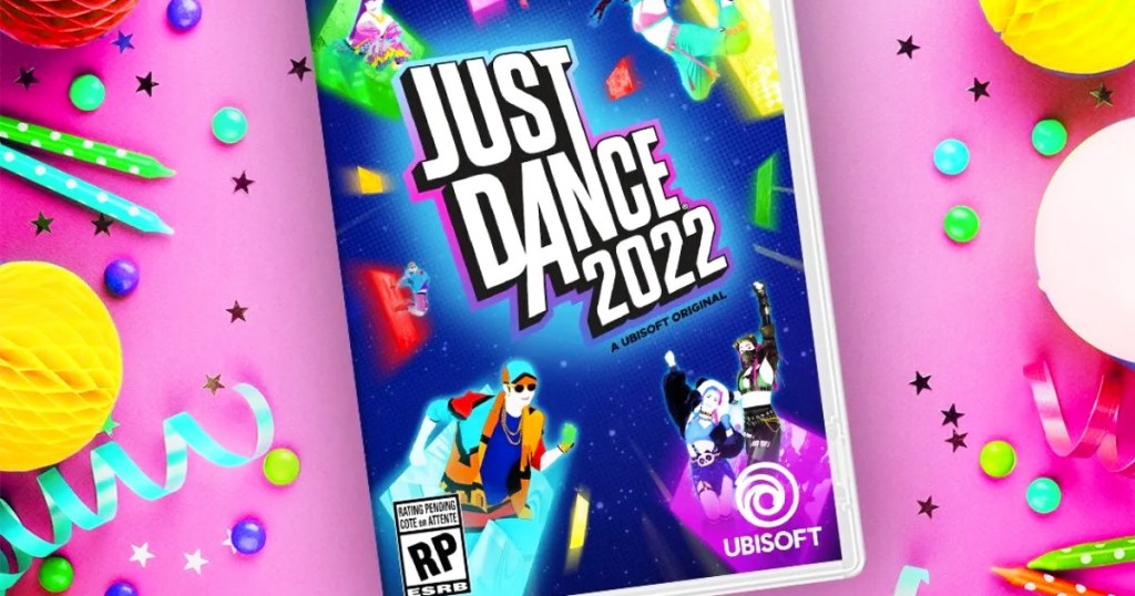 just dance 2022 video game with confetti