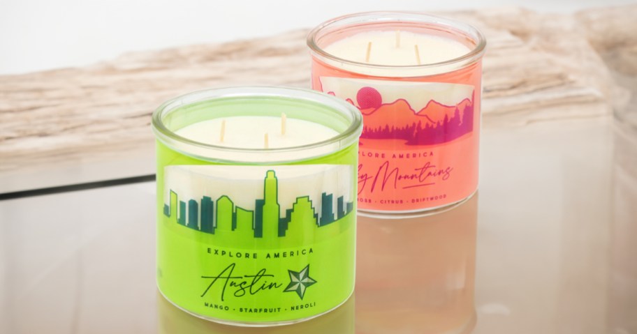 Mainstays Austin and Rocky Mountains 14 Ounce 3 Wick Candles 2 Pack
