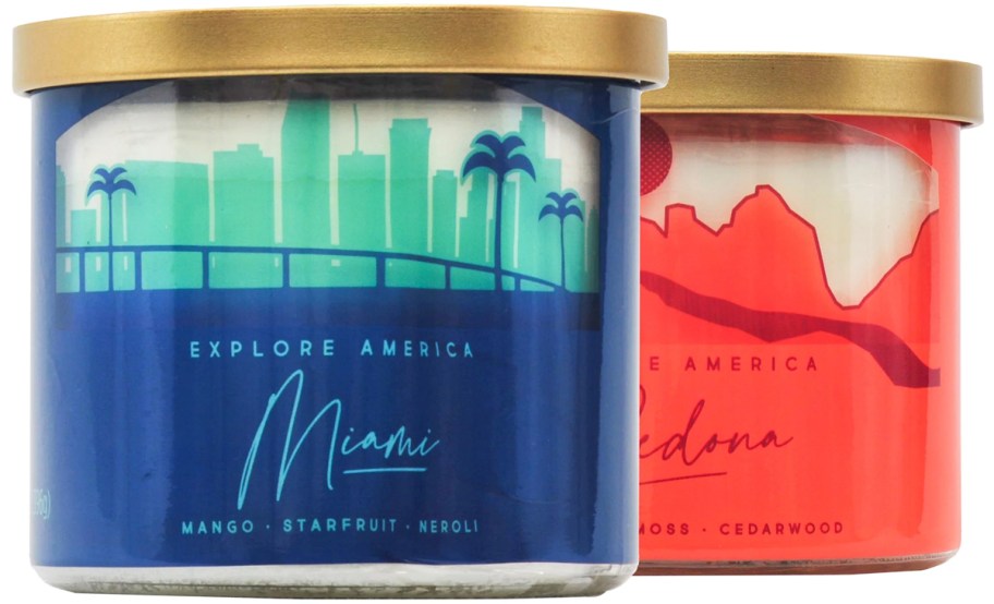 Mainstays-Miami-and-Sedona-14-Ounce-3-Wick-Candles-2-Pack شمعتان بثلاث فتائل بسعر 6.48 دولار فقط على موقع Walmart.com - الكثير من الخيارات الممتعة!