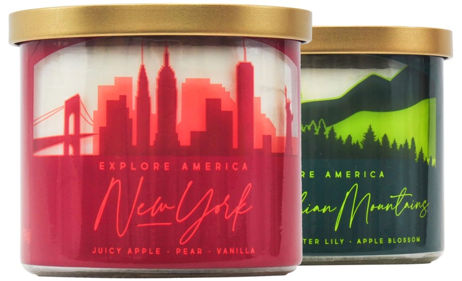 Mainstays New York and Appalachian Mountains 14 Ounce 3 Wick Candles 2 Pack