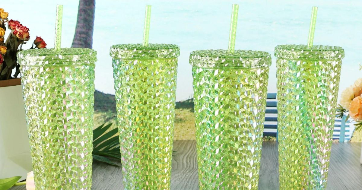 Walmart Studded Plastic Tumbler 4-Pack Only $19.88 | Just $4.97 