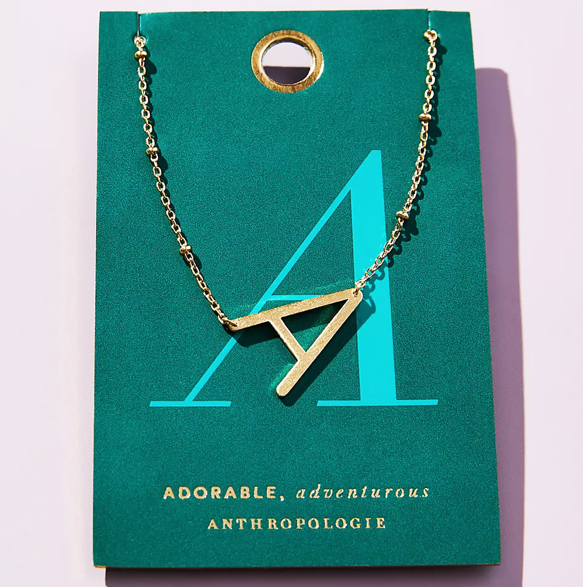 gold letter A necklace