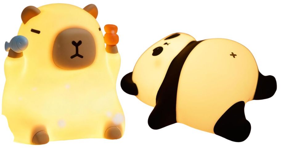 Capybara and panda bedtime night light