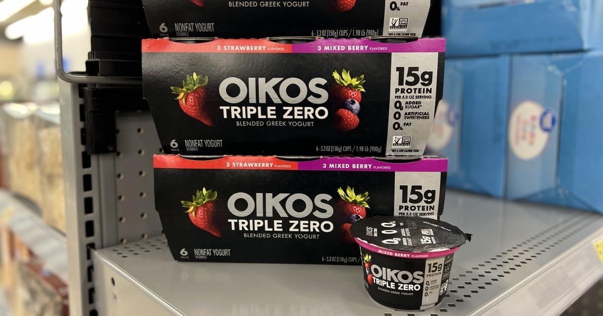 Oikos Triple Zero Variety Pack Greek Yogurt 6-Counts and single cup