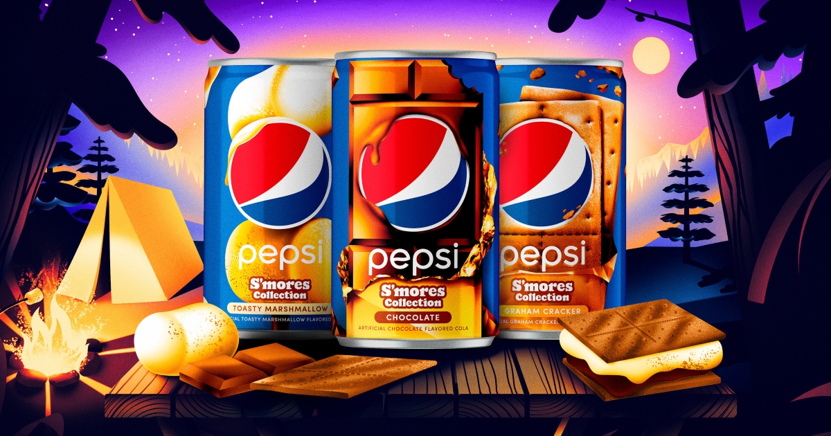 3 cans of Pepsi s'mores-flavored soda