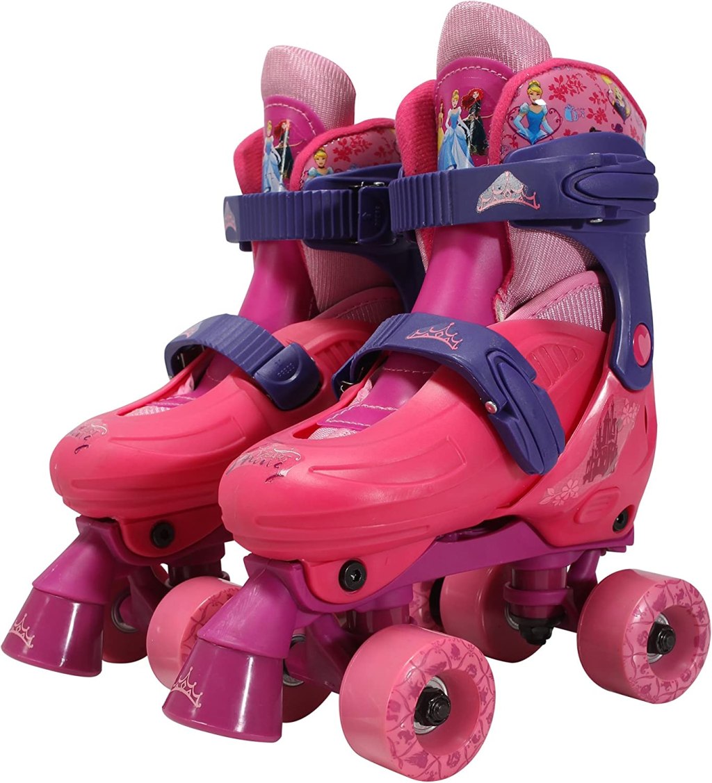 PlayWheels Adjustable Disney Princess Glitter Children's Quad Roller Skates