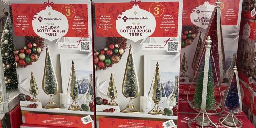 Sam’s Club Christmas Decorations are In-Club & Online | Cute Bottlebrush Tree Set Just $49.98