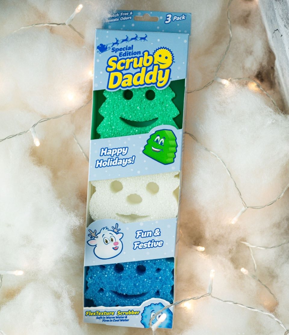 Scrub Daddy Limited Edition Christmas Holiday Shape Sponge Scrubbers Tree  Set 3 for sale online