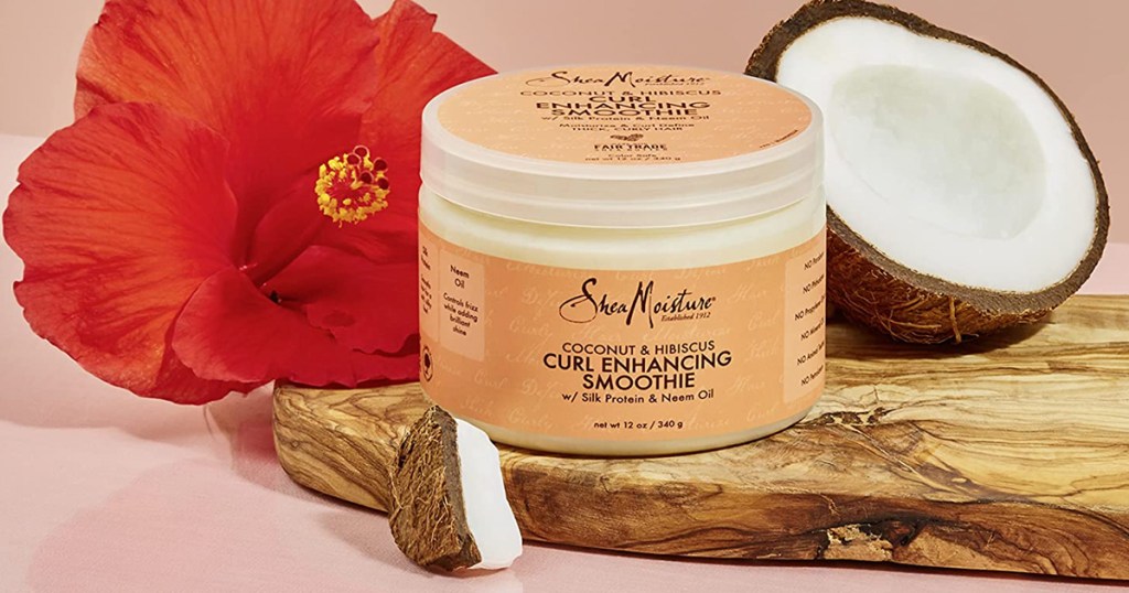 sheamoisture curl enhancing cream with flower and coconut