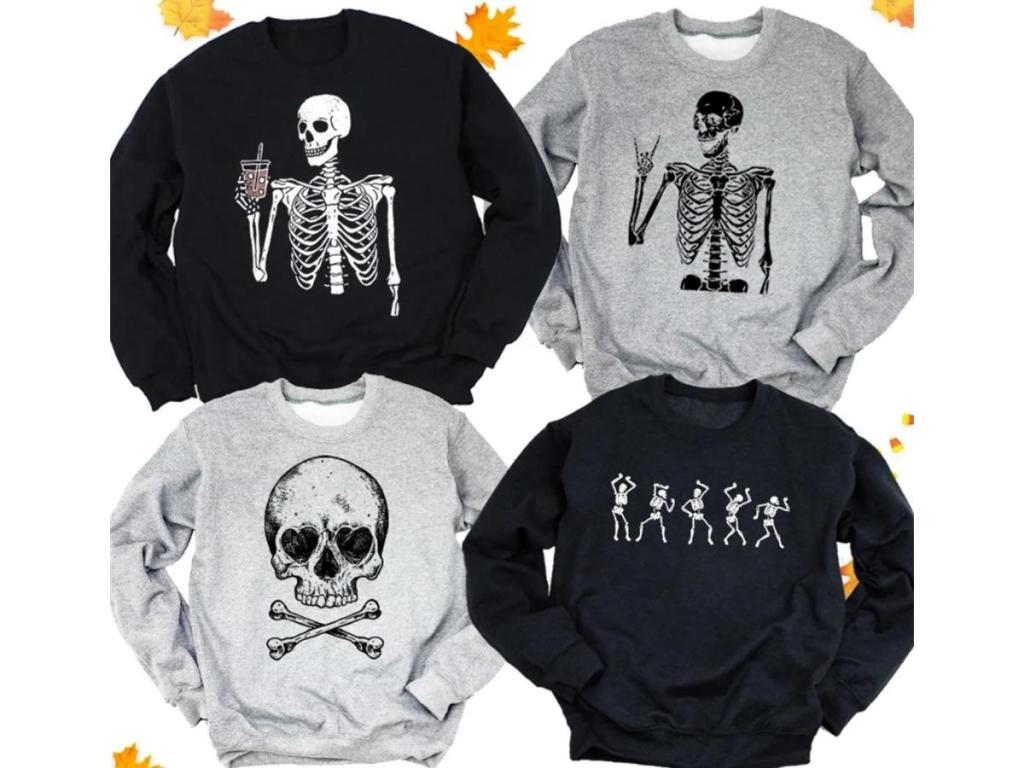 Spooky Skeleton Graphic Sweatshirts