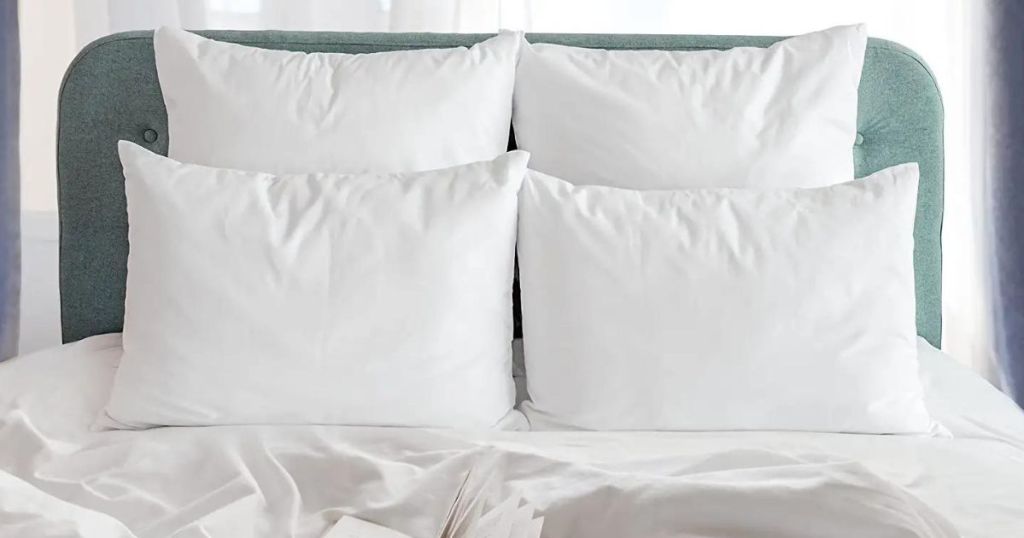 pillows on a bed