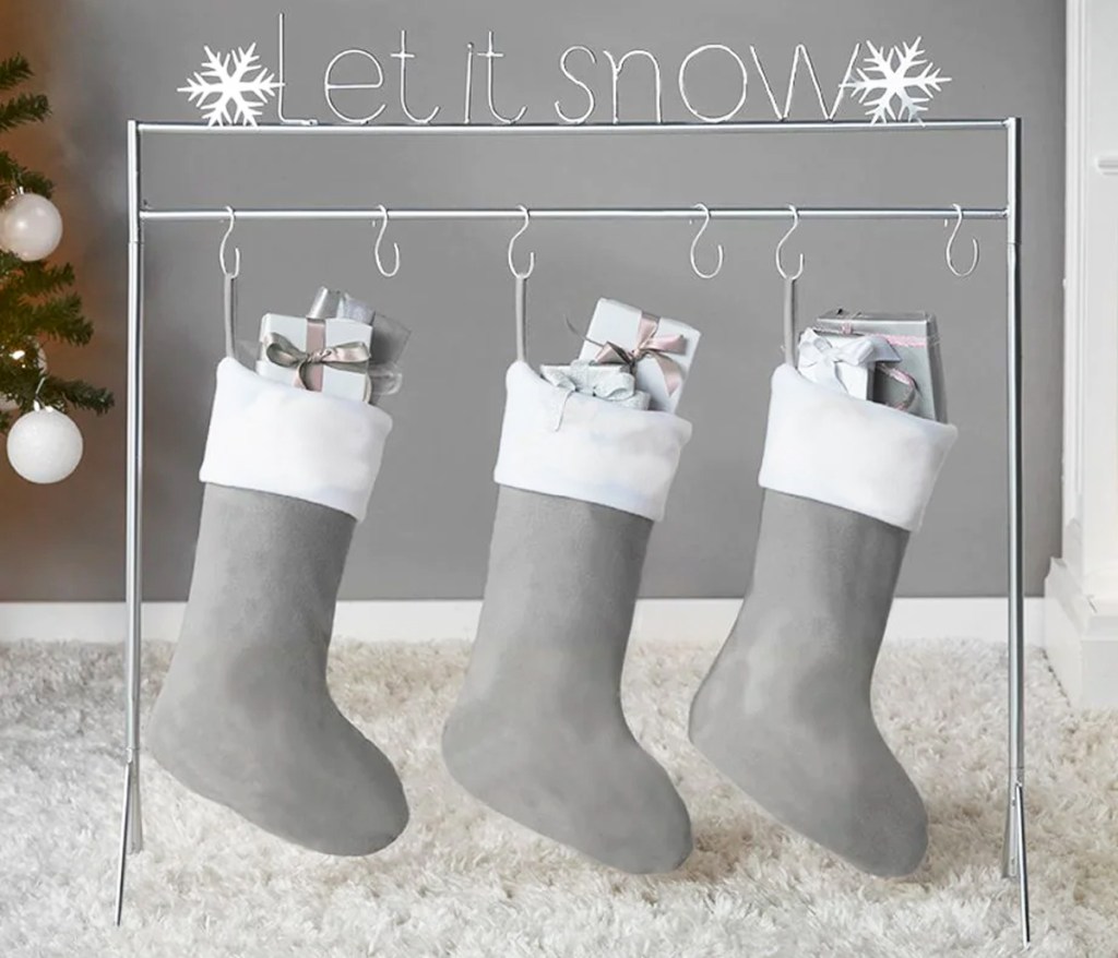 Snowflake Stocking Holder Stand
